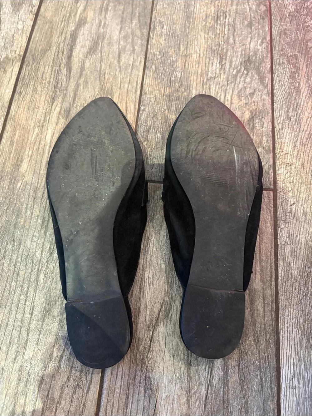 Classic Black Suede Pointed-Toe Loafers - Women's